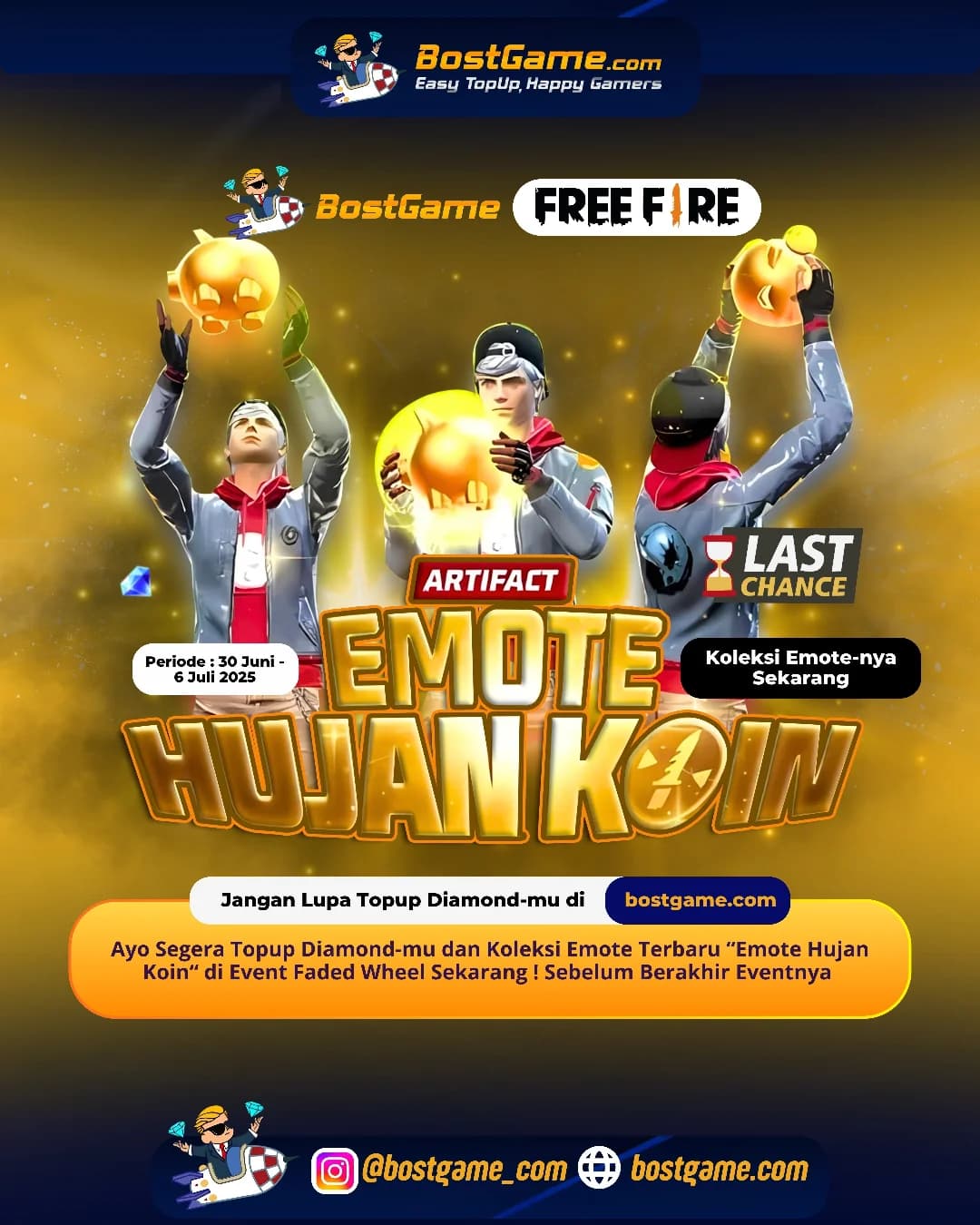 Free Fire : HARI TERAKHIR! Emote HUJAN KOIN π° Turun Deras di FF!