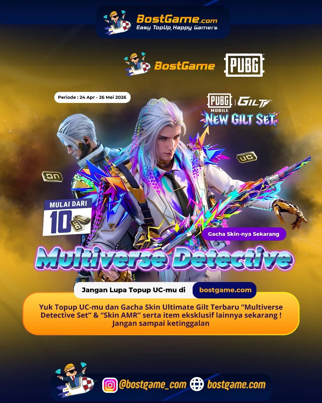 PUBG Mobile : Skin Ultimate Gilt Terbaru “Multiverse Detective Set” Telah Hadir Guyss 💥