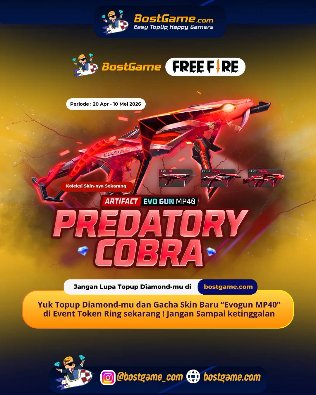 Free Fire : EVOGUN BARU RESMI HADIR! 20 April – 10 Mei 2026