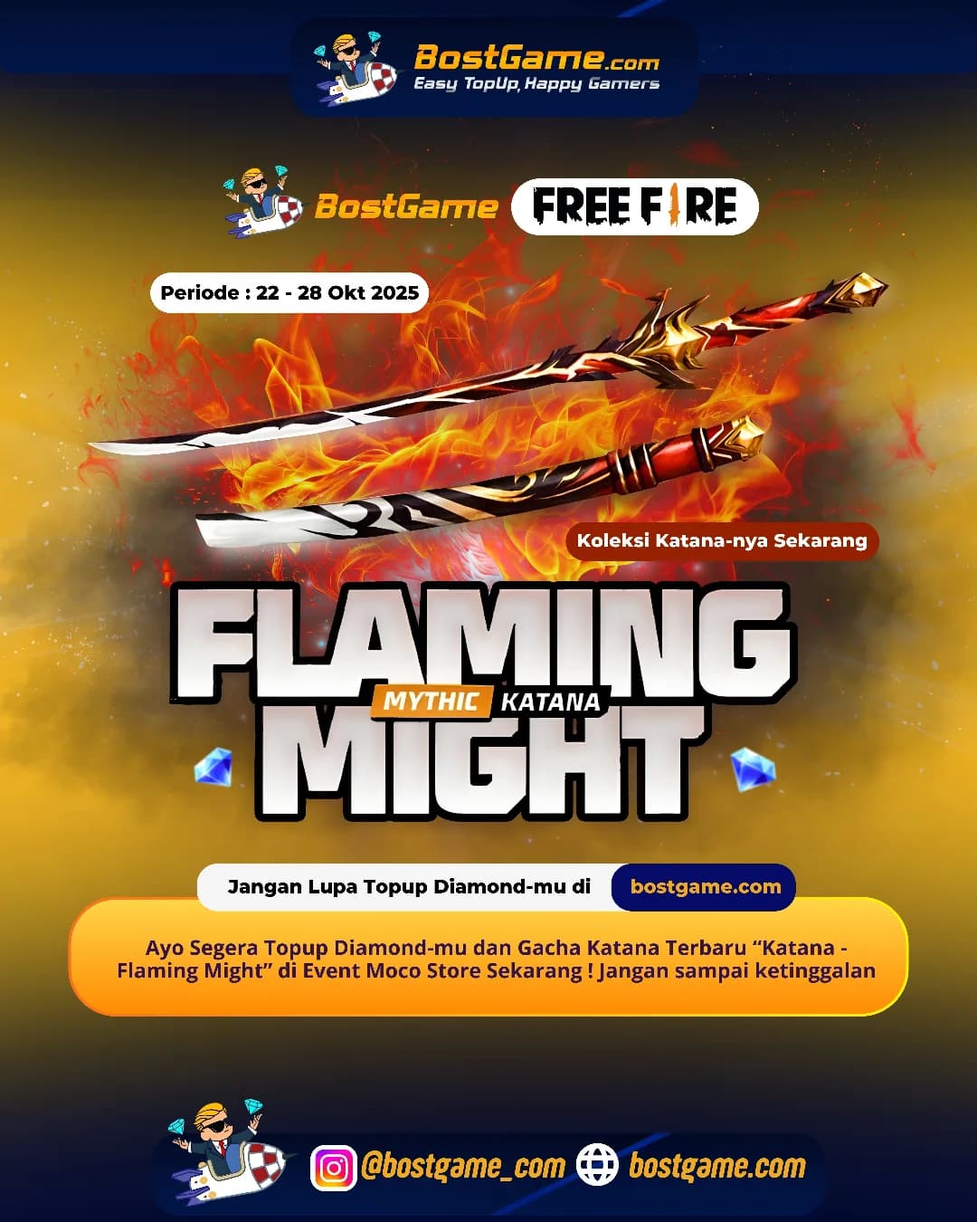 Free Fire : Ada yang baru ni “Katana - Flaming Might”!