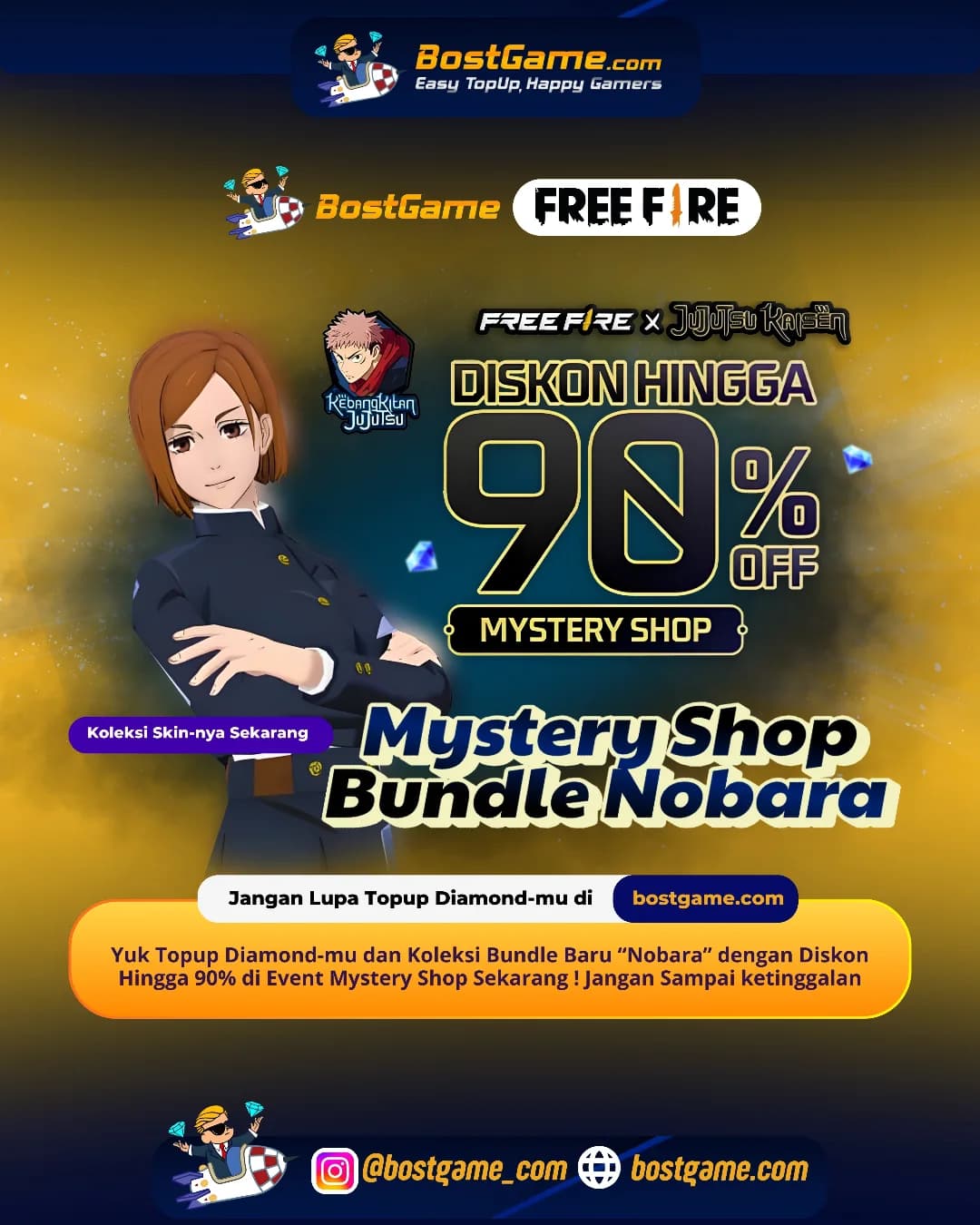 Free Fire : EVENT MYSTERY SHOP BALIK LAGI,Bawa Bundle Baru “NOBARA” Sobat FF!