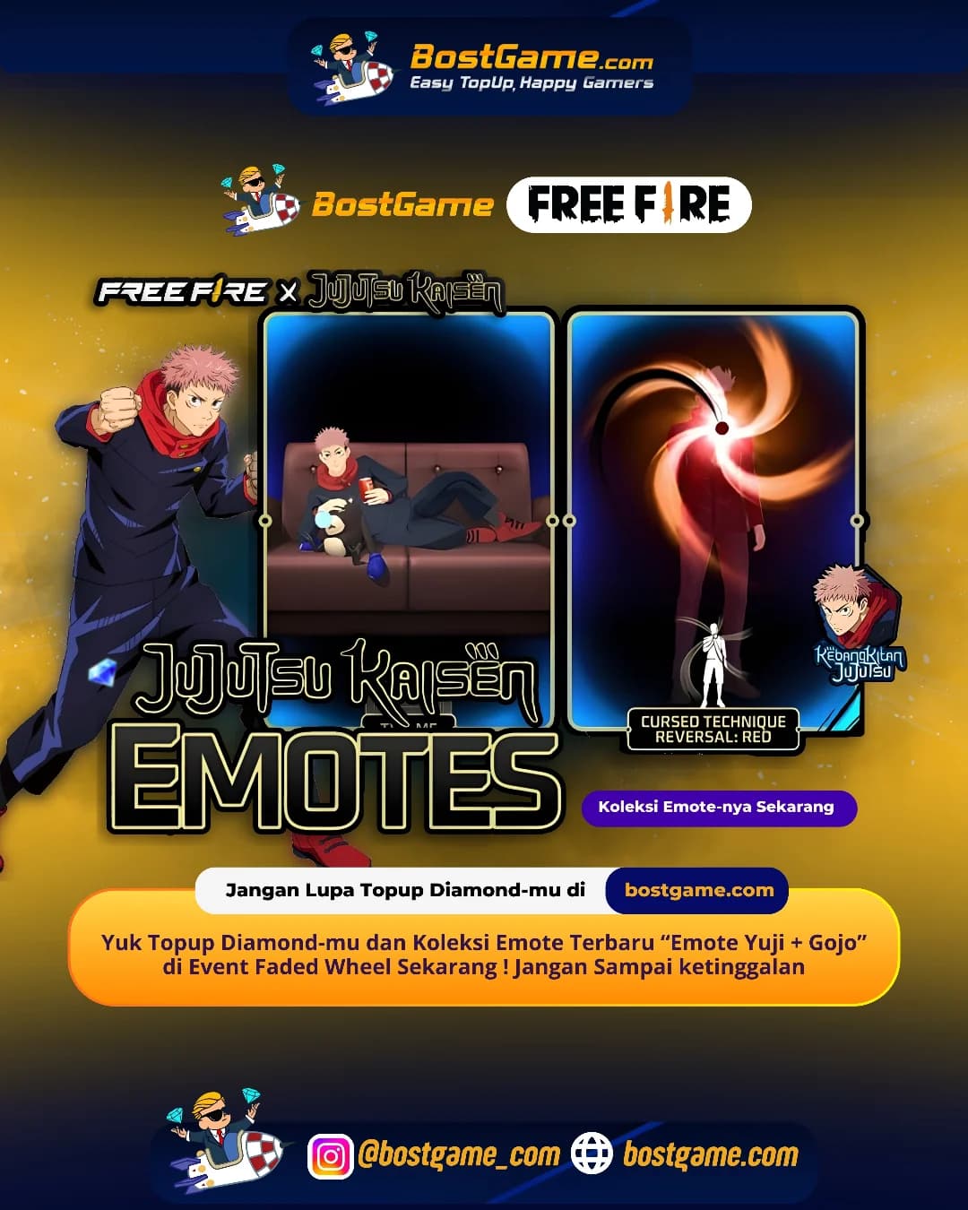 Free Fire : Emote Terbaru “Yuji + Gojo” akhirnya HADIR, guyss!