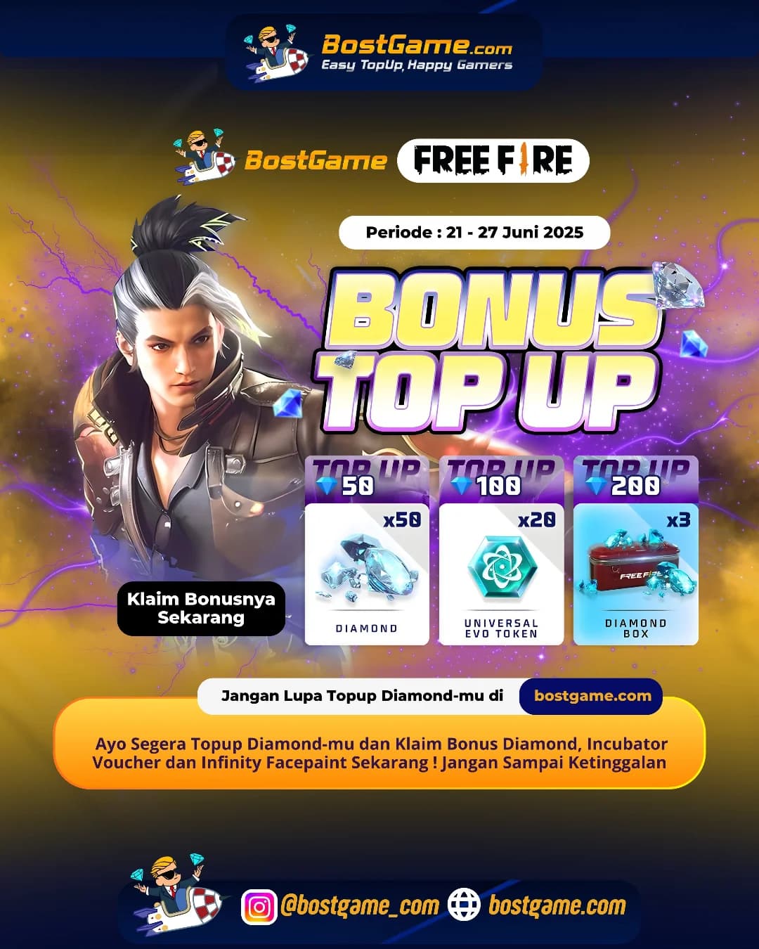 Free Fire : BONUS TOPUP IS BACK, SOBAT FF!