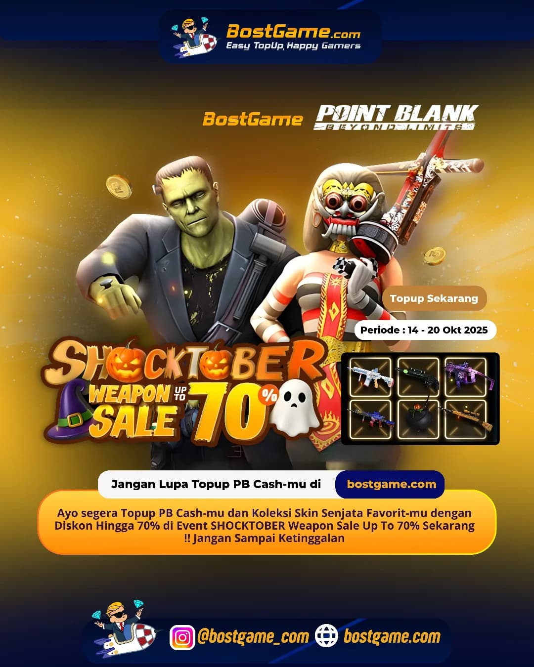 Point Blank : Event SHOCKTOBER Weapon Sale Up To 70% OFF! Periode: 14 β 20 Oktober 2025
