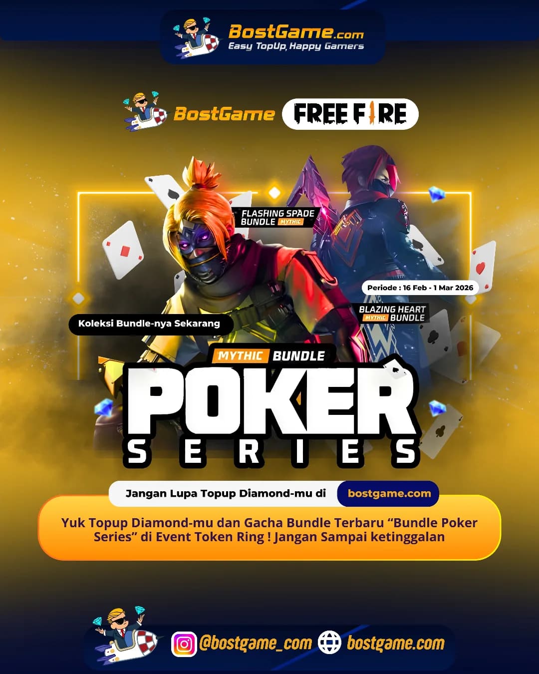 Free Fire : BUNDLE TERBARU “POKER SERIES” RESMI HADIR!