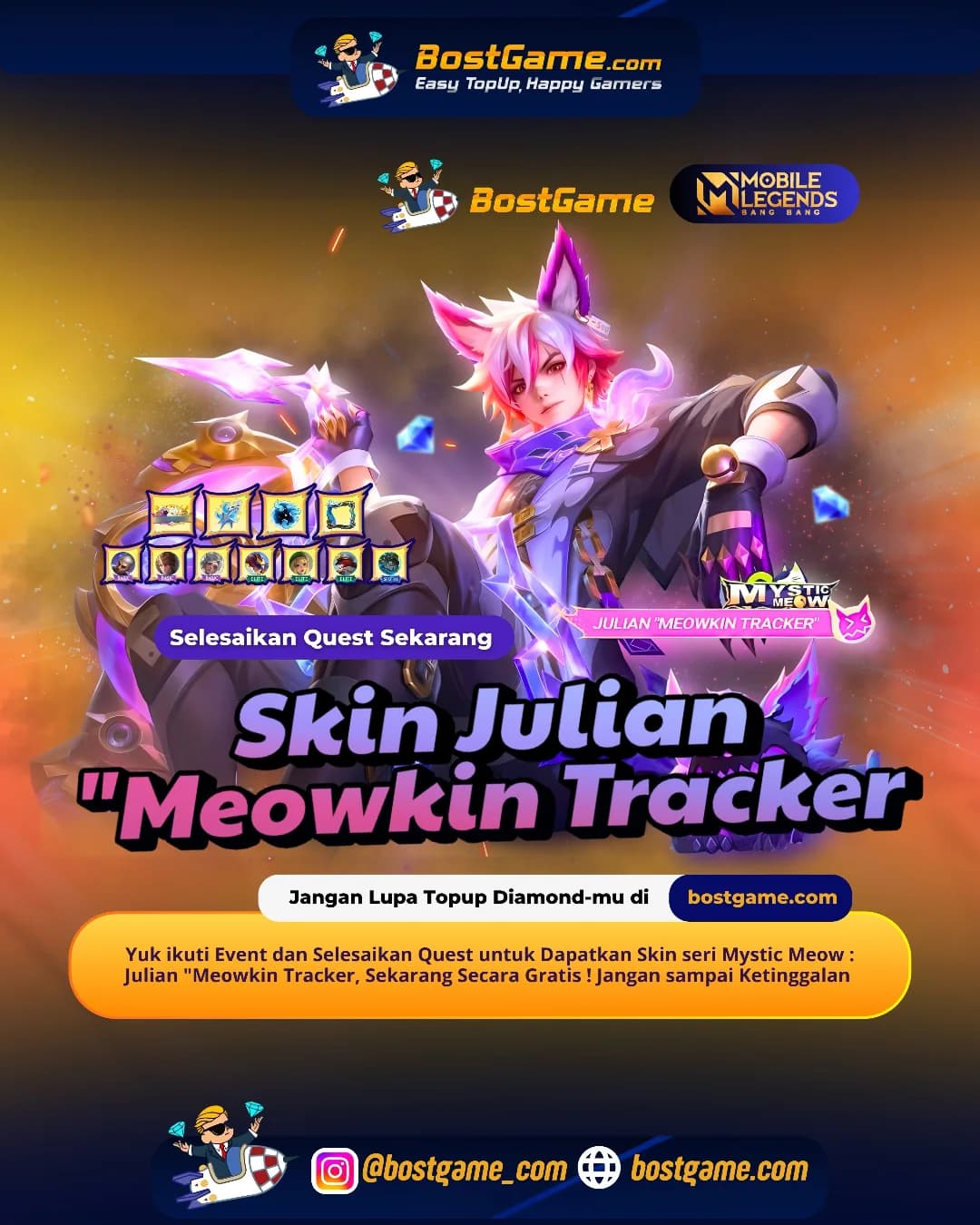 Mobile Legends : Julian si "Meowkin Tracker" siap beraksi di Event Mystic Meow!