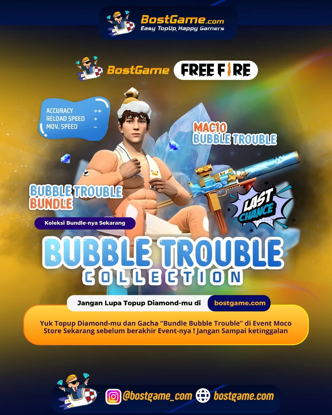 Free Fire : HARI TERAKHIR! Event “Bubble Trouble” buat Sobat FF!