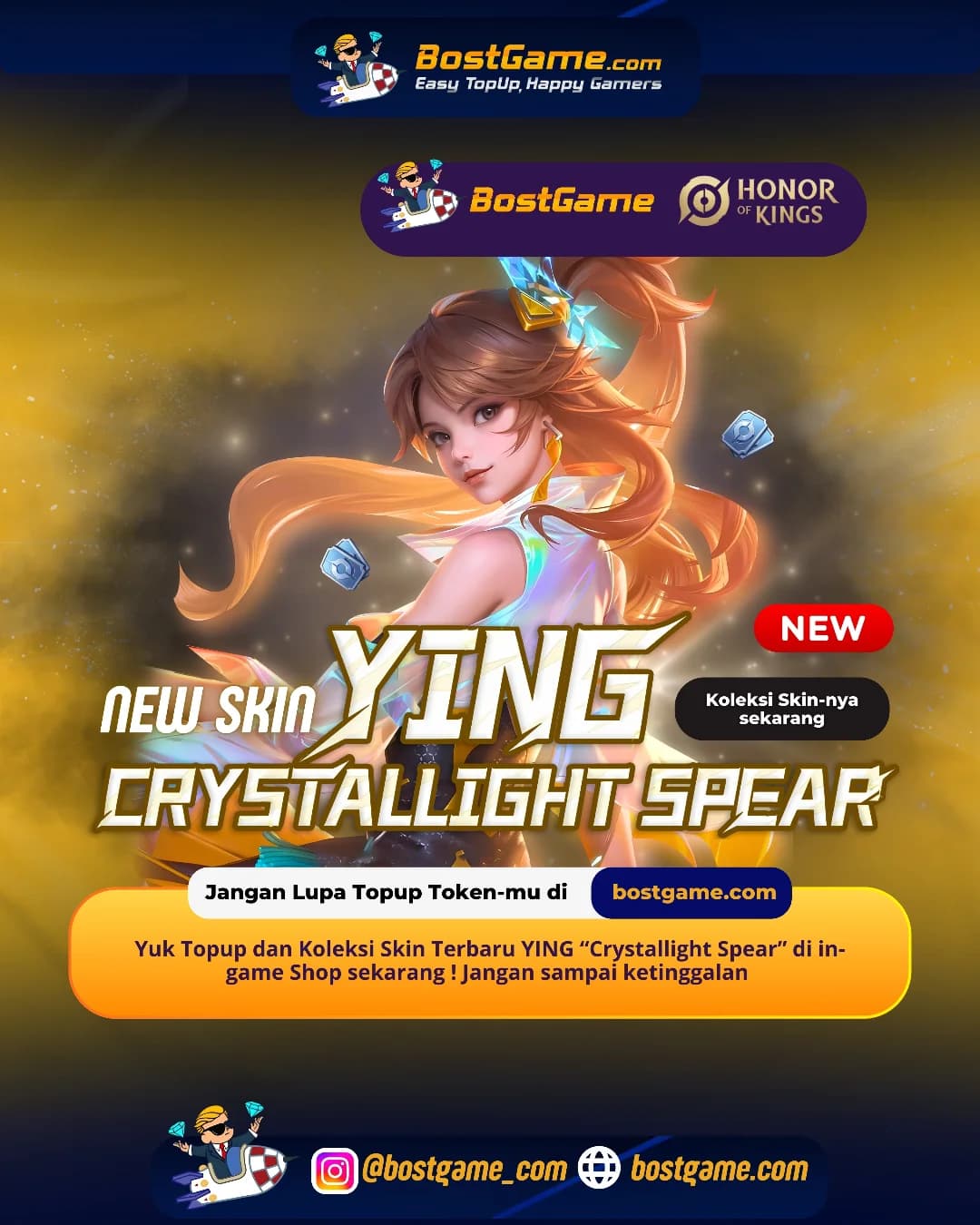 Honor Of Kings : Skin kece YING “Crystallight Spear” resmi rilis di shop!