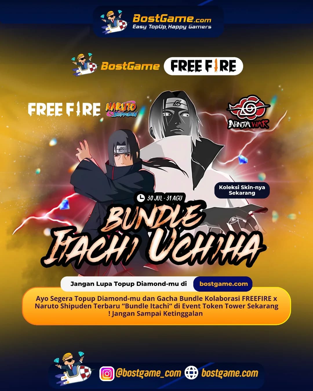 Free Fire : Kolaborasi Epic FF x Naruto Shippuden Mendarat!