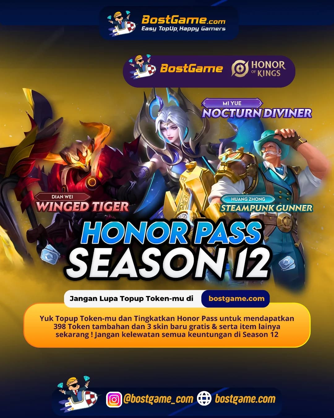 Honor Of Kings : Honor Pass Season 12 akhirnya Hadir