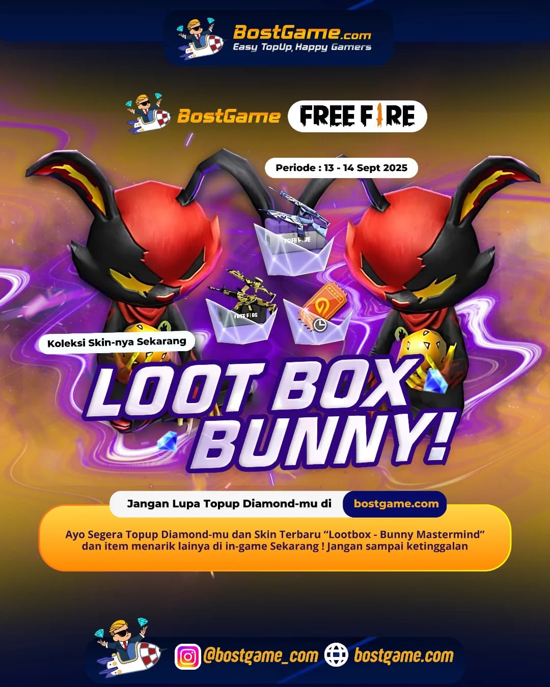 Free Fire : Skin Terbaru “Lootbox – Bunny Mastermind”