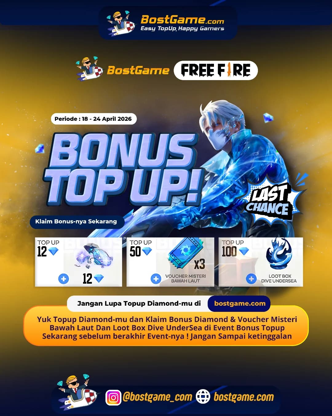 Free Fire : Kesempatan terakhir buat panen hadiah di Free Fire!
