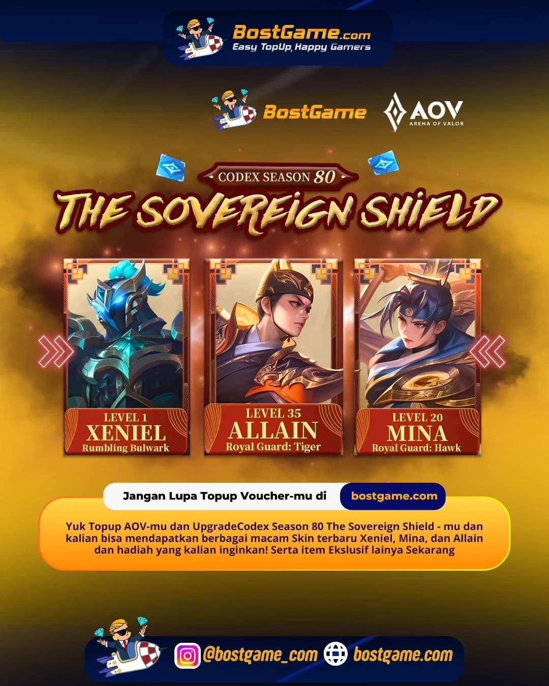 AOV : Codex Season 80 β The Sovereign Shield sudah mendarat di Horizon Valley!