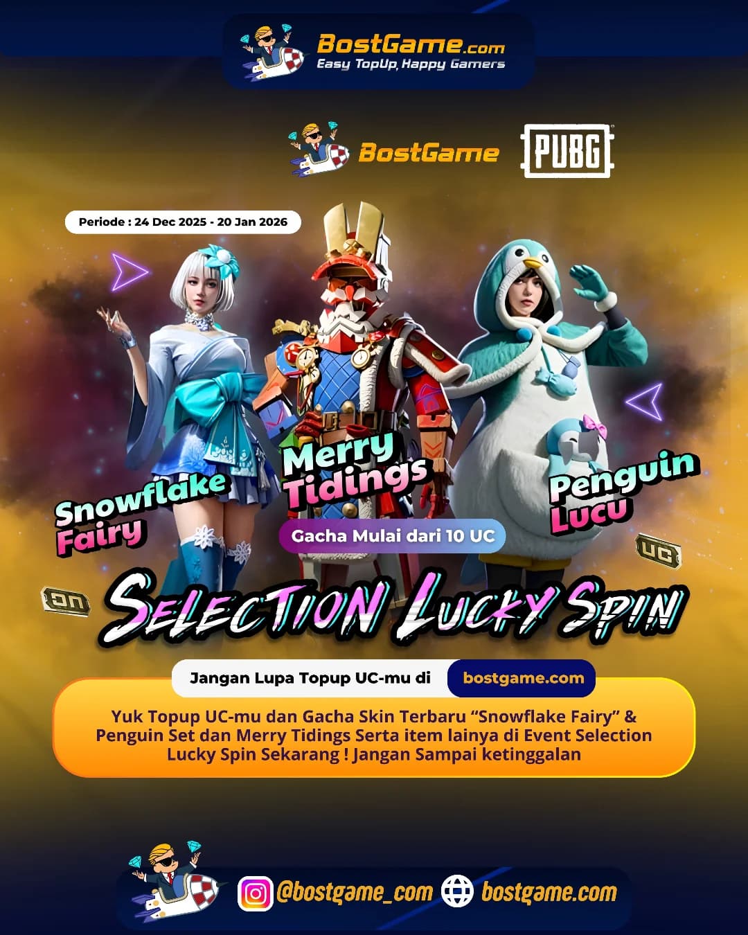 PUBG Mobile : Event Selection Lucky Spin resmi balik lagi, Sobat PUBG! Periode sampai 20 Januari 2026