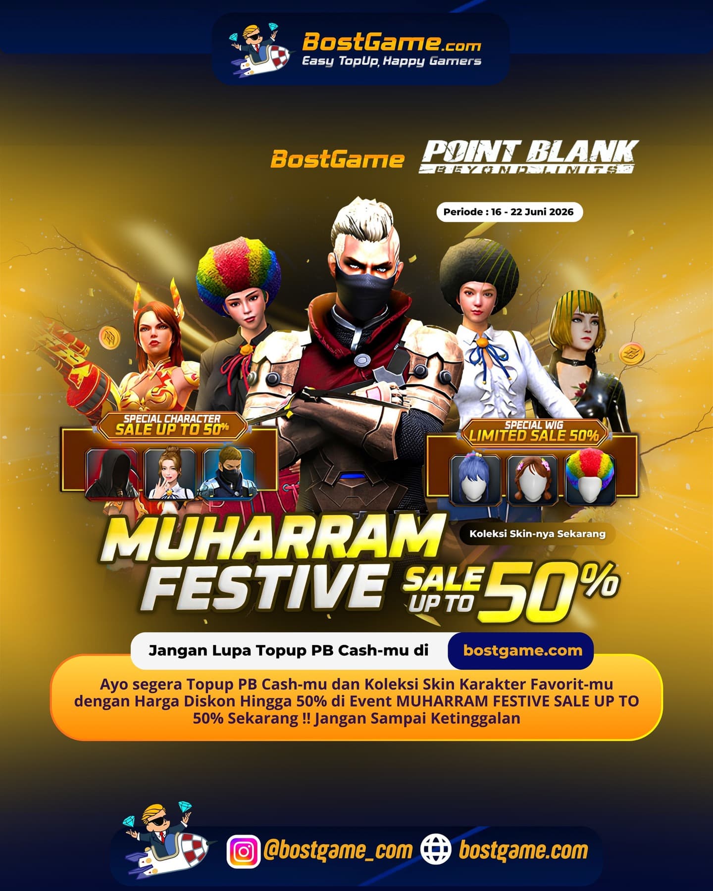 Point Blank : MUHARRAM FESTIVE SALE UP TO 50% RESMI HADIR! Periode Event 16 – 22 Juni 2026