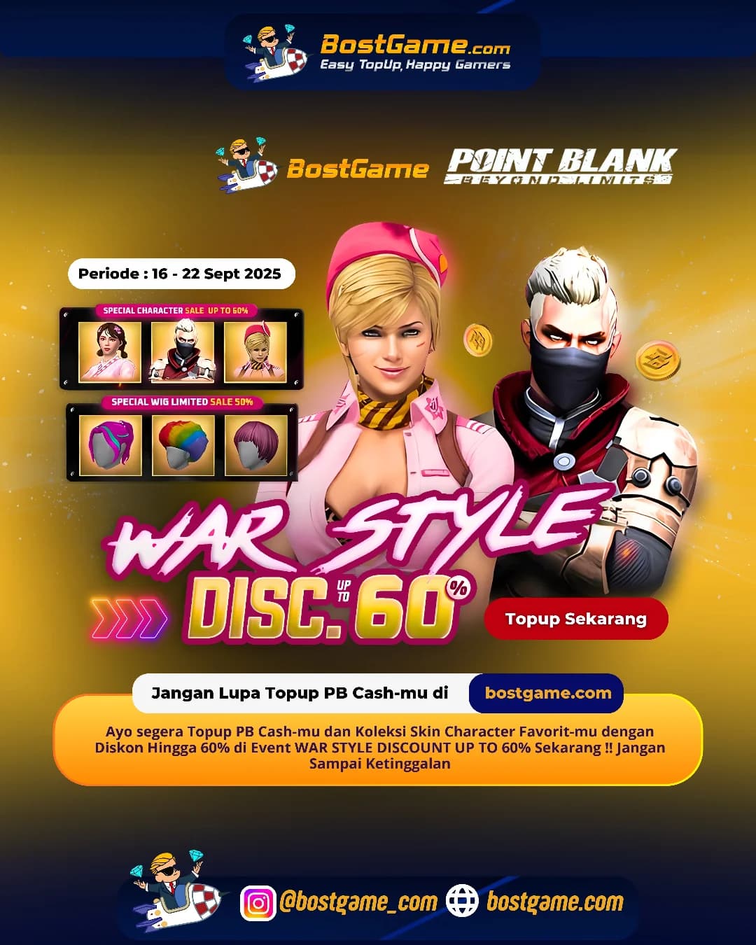 Point Blank : WAR STYLE DISCOUNT up to 60% kembali bikin dompet senyum lebar!