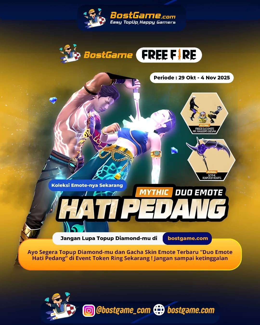 Free Fire : Emote Terbaru “Duo Emote Hati Pedang”!