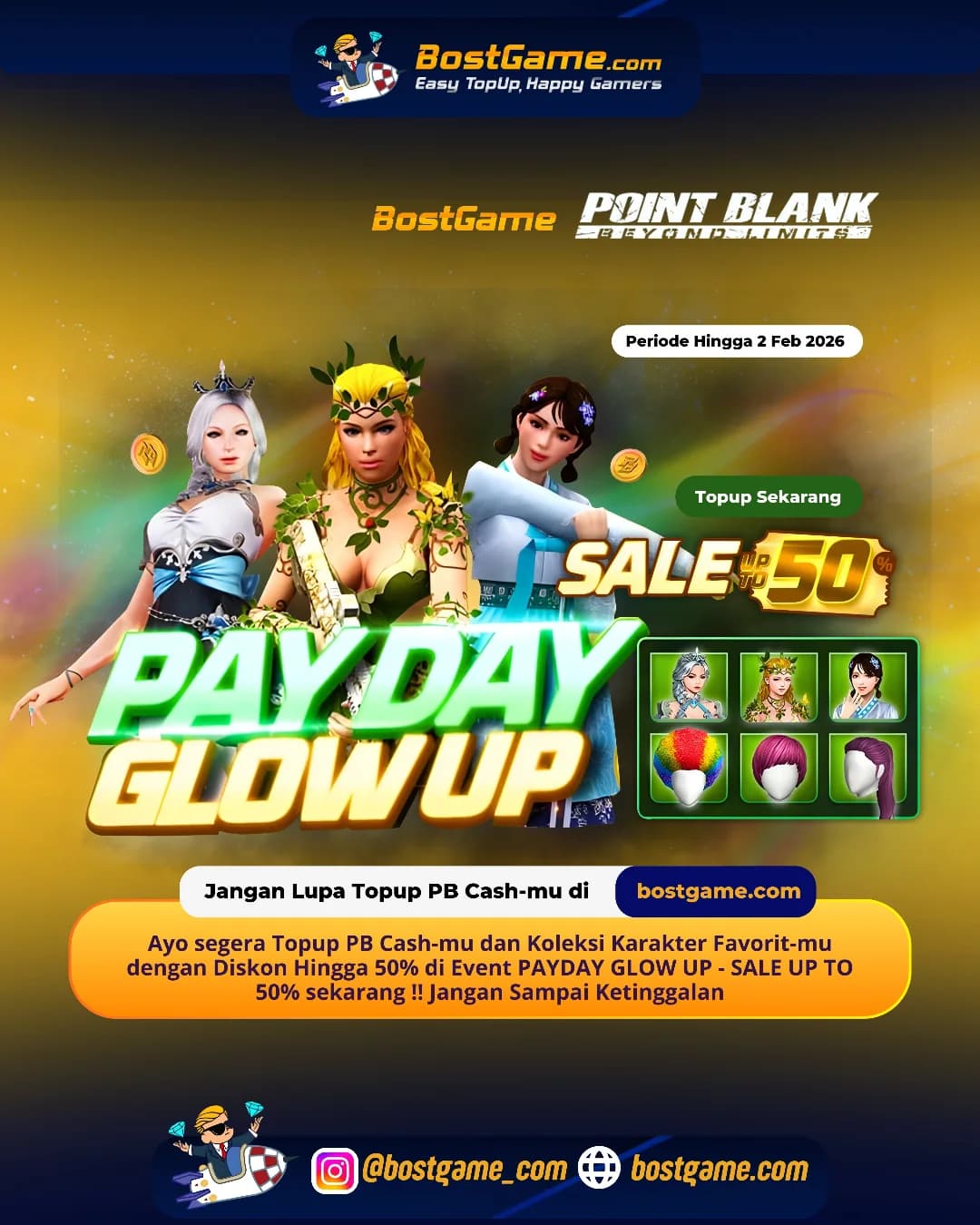 Point Blank : Event PAYDAY GLOW UP - SALE UP TO 50% resmi HADIR, guyss!