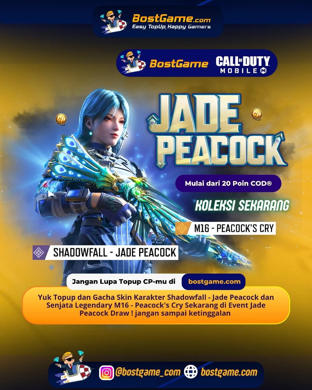 Call Of Duty Mobile : Event JADE PEACOCK DRAW is Back! "mulai dari 20 CP"